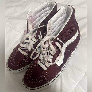 Vans Maroon and White Skate Shoes